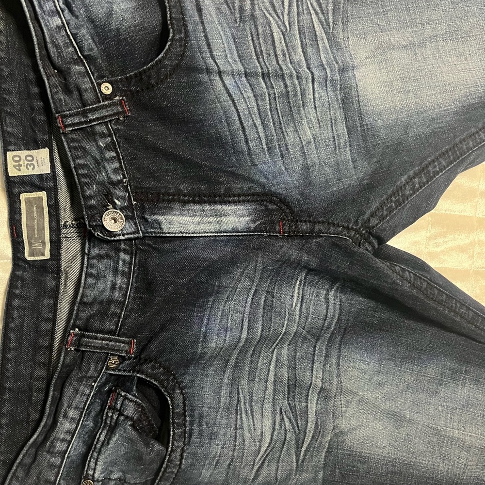 INC International Concepts Men’s 40W X 30W Dark Blue Boot Cut Jeans - Picture 2 of 10
